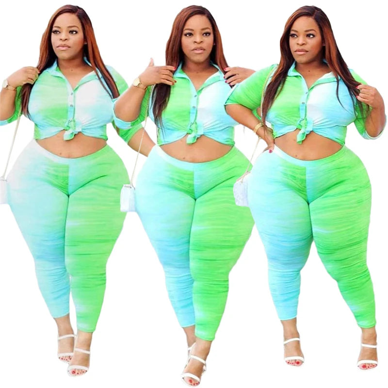 5XL Two Piece Top and Pants Set