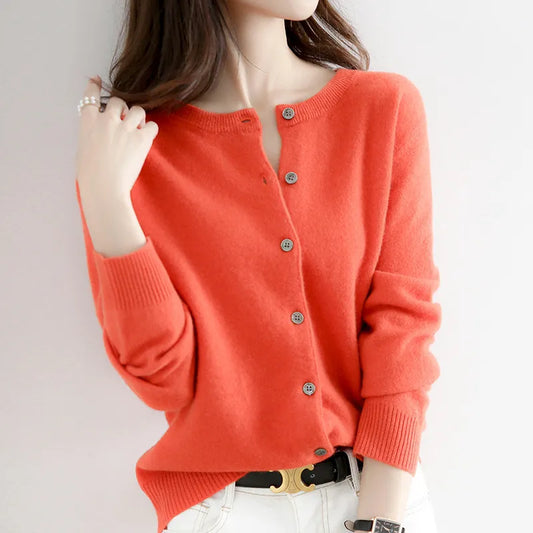 Cardigan Sweater Knitted Long Sleeves